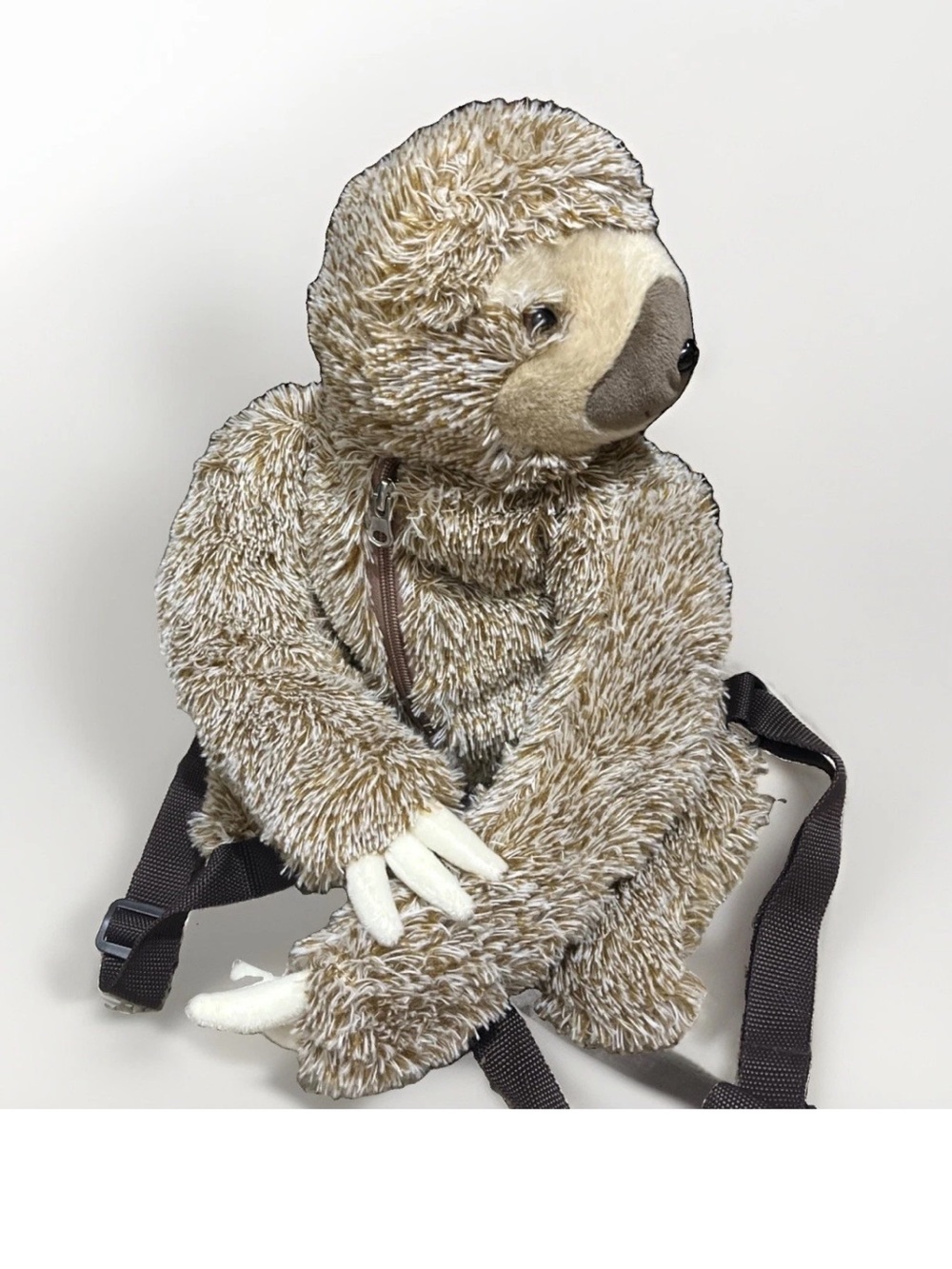 Plush Sloth Kids Backpack - Brown